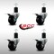 Service Caster 3'' SS Soft Rubber Swivel 1-3/4'' Expanding Stem Caster Set Total Lock Brake, 4PK SCC-SSEXTTL20S314-SRS-134-4 - alternate 3